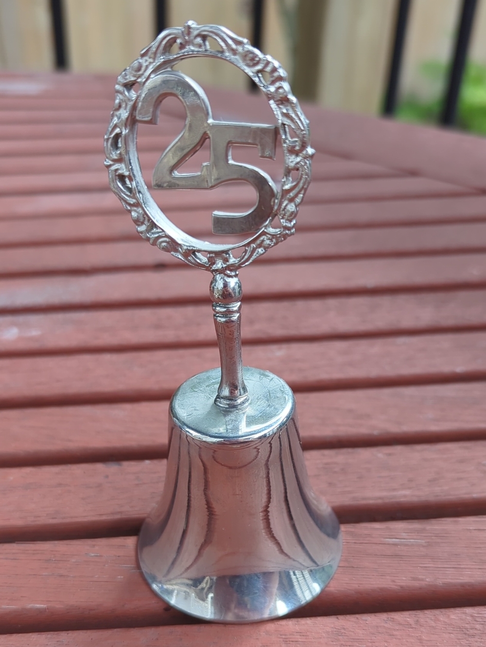 Silver 25th Anniversary Table Bell - Classic Celebration Accent